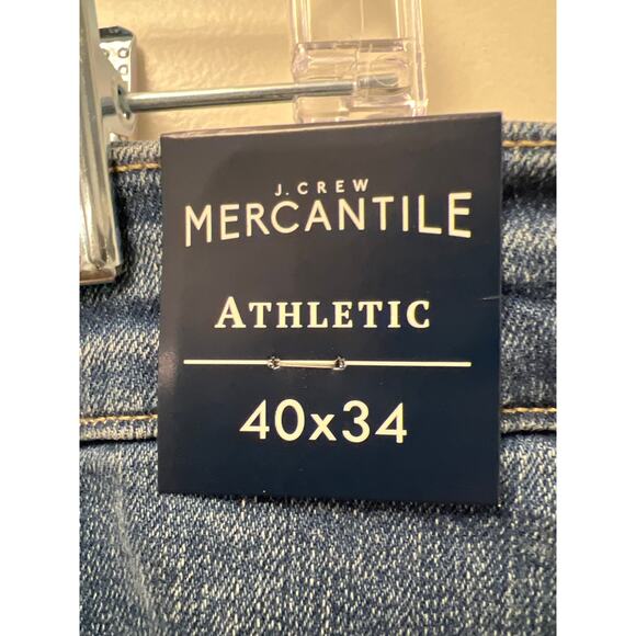 NWT J Crew Mercantile Men’s Denim Straight Leg Athletic Jeans Size 40x34 Blue - Picture 3 of 9